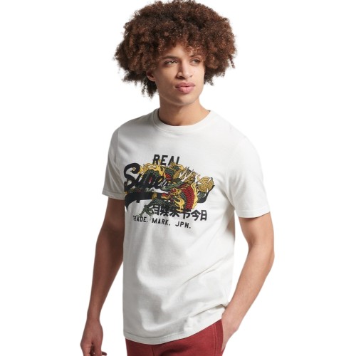 SUPERDRY VINTAGE VL NARRATIVE T-SHIRT ΛΕΥΚΟ