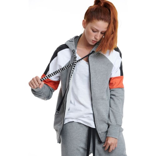 BODYTALK ''BITCHIN'' ZIP SWEATER ΓΚΡΙ