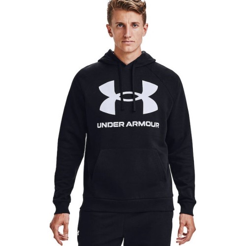 UNDER ARMOUR RIVAL FLEECE BIG LOGO HD ΑΣΠΡΟ/ΜΑΥΡΟ
