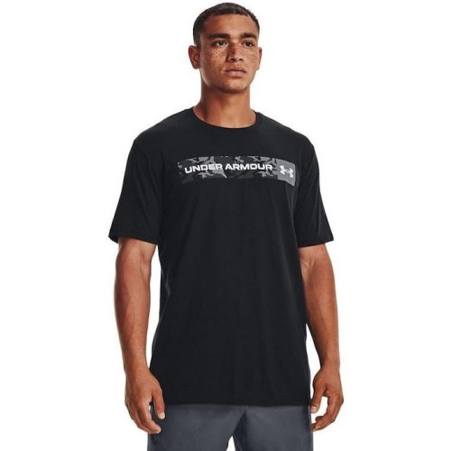 UNDER ARMOUR CAMO CHEST STRIPE SS ΜΑΥΡΟ