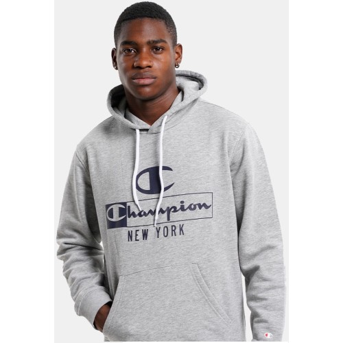 CHAMPION HOODED MEN'S HOODIE ΓΚΡΙ