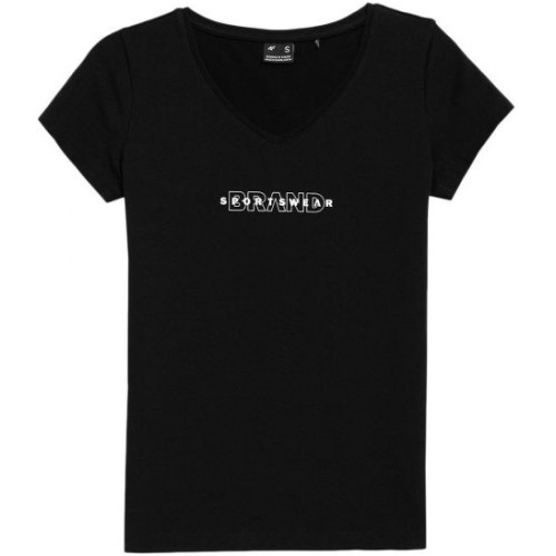 4F W TSHIRT DEEP BLACK ΜΑΥΡΟ/ΛΕΥΚΟ