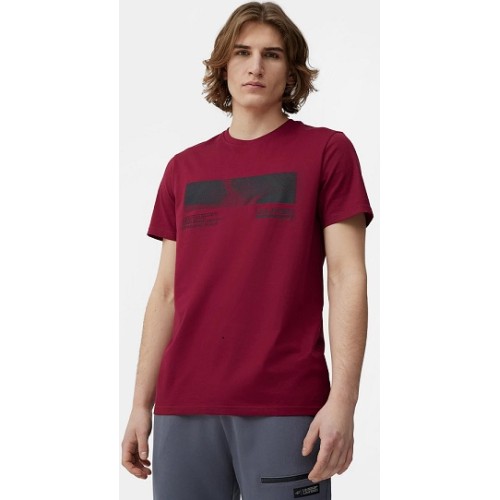 4F TSHIRT  DARK RED ΚΟΚΚΙΝΟ/ΜΑΥΡΟ