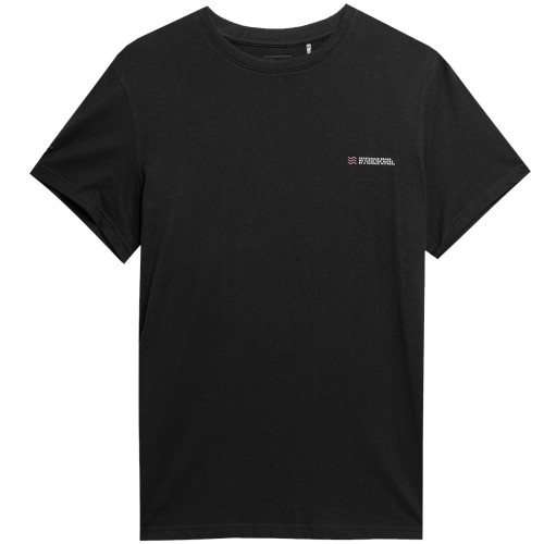 4F MEN'S REGULAR T-SHIRT WITH PRINT ΜΑΥΡΟ