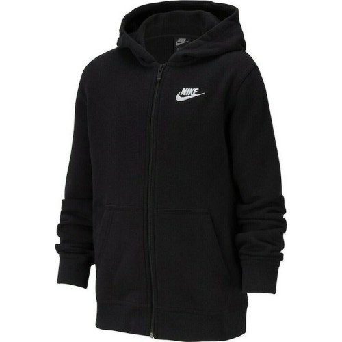 NIKE B NSW HOODIE FZ CLUB  ΜΑΥΡΟ