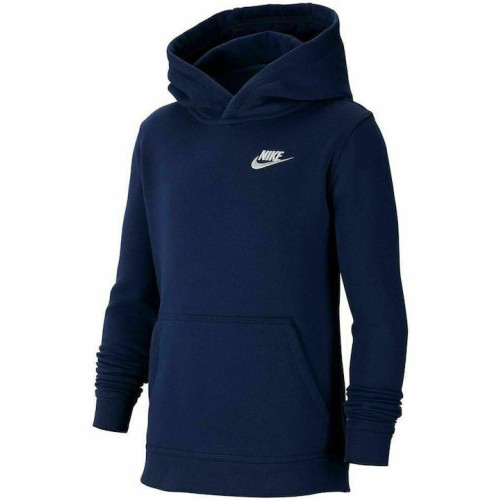 NIKE SPORTSWEAR CLUB BIG KIDS PULLOVER HOODIE ΜΠΛΕ NIKE SPORTSWEAR CLUB BIG KIDS PULLOVER HOODIE ΜΠΛΕ