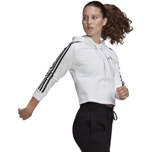 ADIDAS W 3-STRIPES CROPPED HOODIE ΑΣΠΡΟ/ΜΑΥΡΟ ADIDAS W 3-STRIPES CROPPED HOODIE ΑΣΠΡΟ/ΜΑΥΡΟ