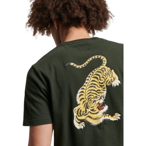 SUPERDRY VINTAGE VL NARRATIVE T-SHIRT  ΧΑΚΙ