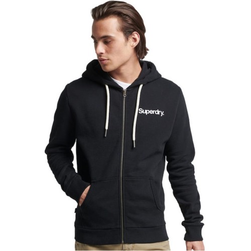 SUPERDRY VINTAGE CL CLASSIC ZIPHOOD ΜΑΥΡΟ