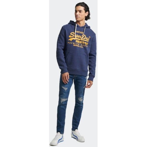 SUPERDRY VINTAGE LOGO HERITAGE HOOD ΜΠΛΕ