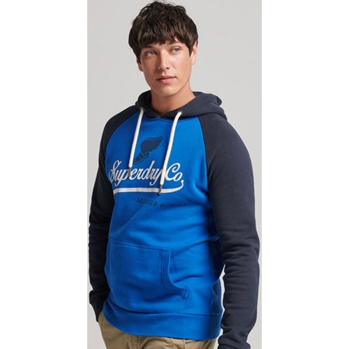 SUPERDRY VINTAGE ACHILLES RAGLAN HOOD ΜΠΛΕ
