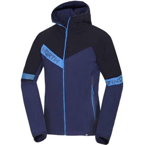 NORTHFINDER BAYLOR MEN'S FLEECE OUTDOOR HOOD SWEATER NORTHPOLAR ΜΑΥΡΟ/ΜΠΛΕ